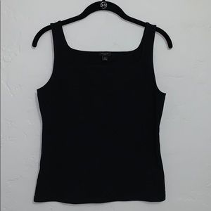 Black Ann Taylor Petite Square Neck Tank